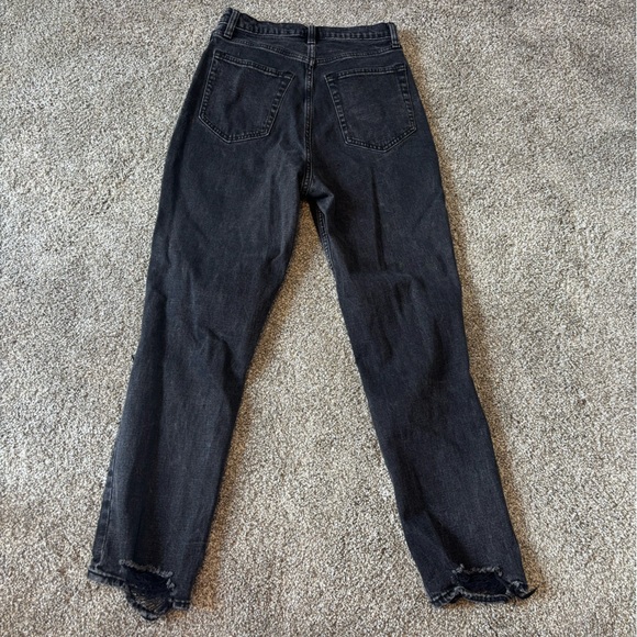 Abercrombie & Fitch Black Washed High-Rise Ankle Straight Jeans - Picture 4 of 4